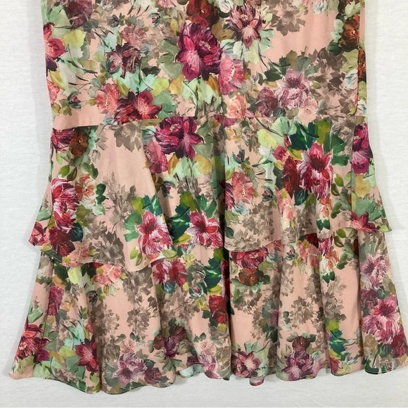 Adrianna Papell Floral Layered V-Neck Dress size 8 - Picture 4 of 12